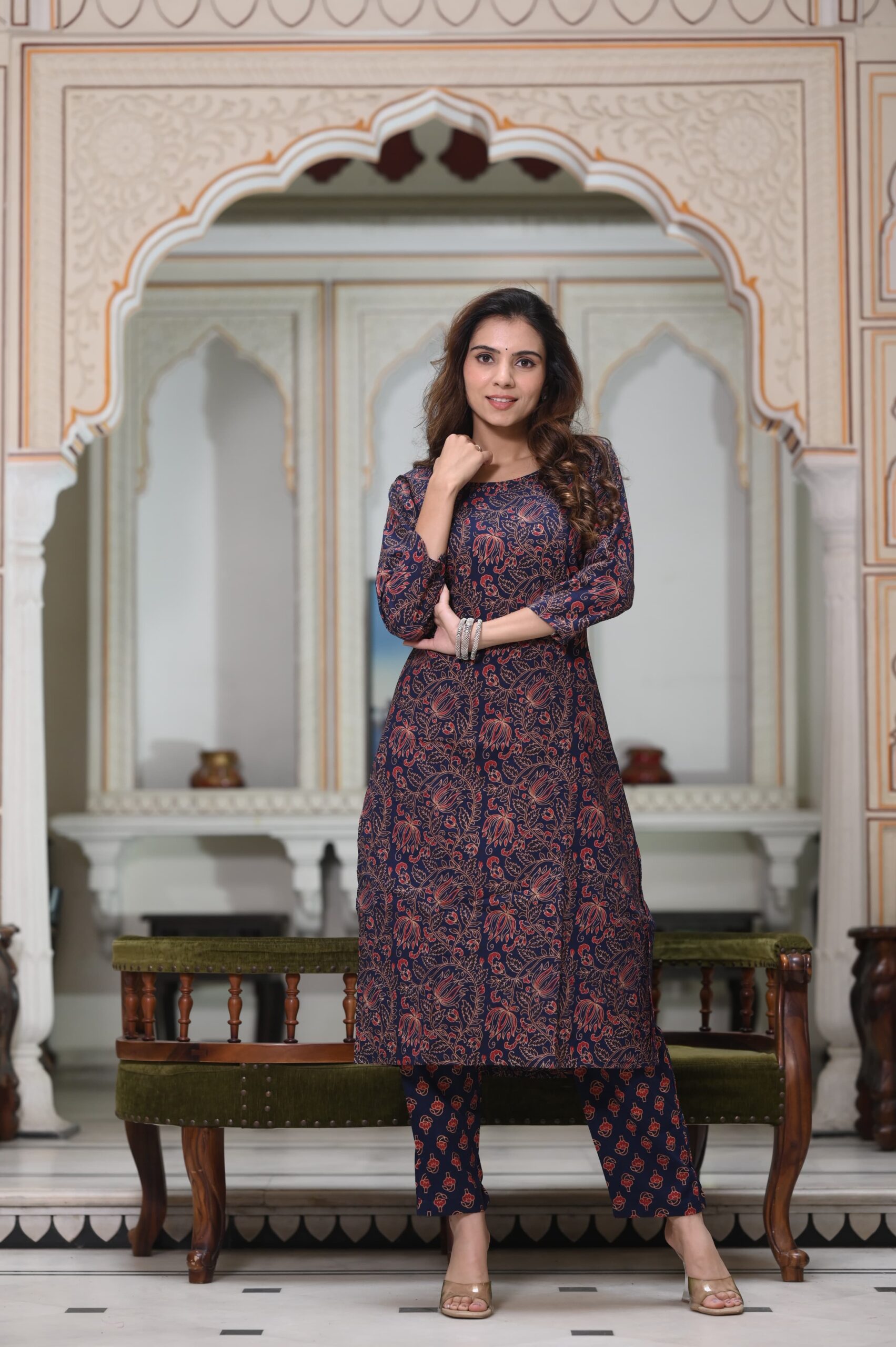 Hand block printed Stitched Cotton Kurtis with Pant